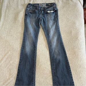 SO Blue Boot Cut Jeans with Vintage Wash